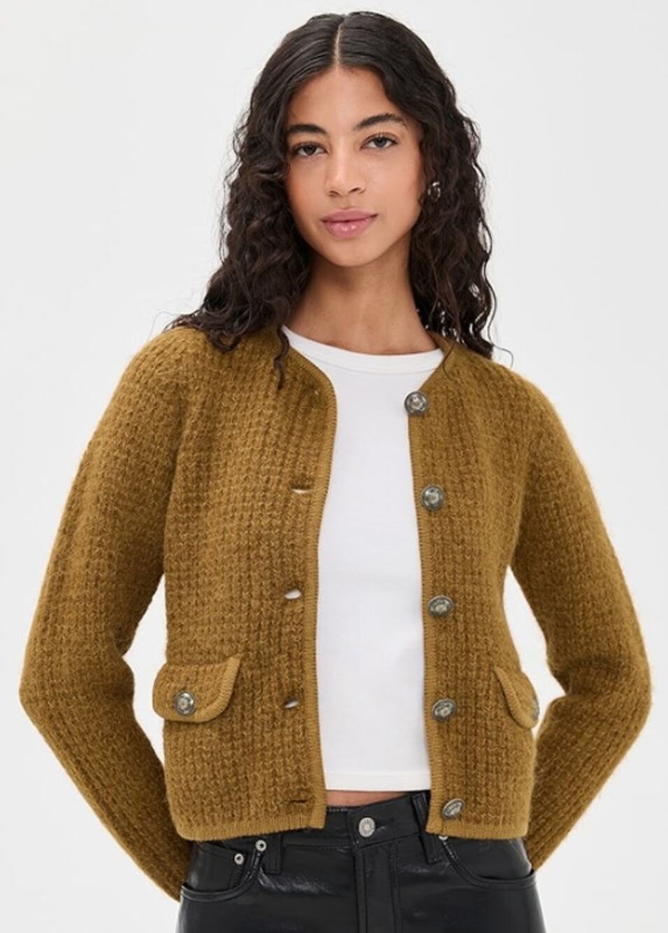 NWT BA&SH Harry Cardigan Bronze Alpaca Blend Knit Size Small Neutral Boho